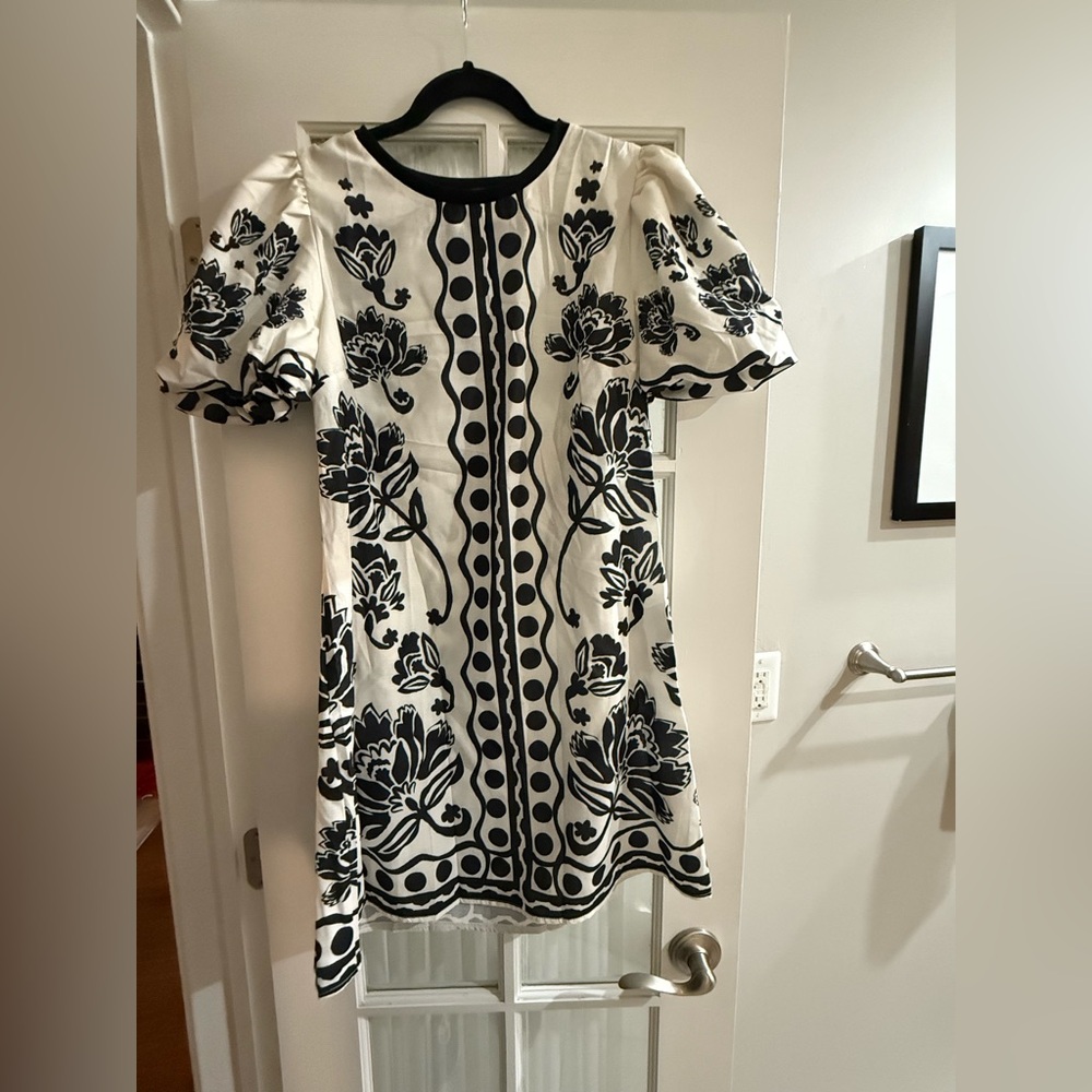 SHEIN Black and White Floral Mini Dress